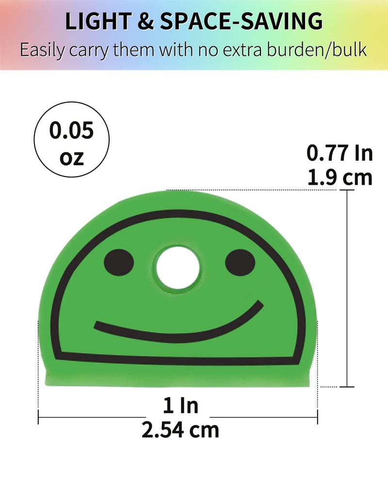 Uniclife 24 Pcs 1 Inch Smiley Face Key Cap Covers, Identifiers & Organizers, Painted Vinyl, 8 Colors - Image 3